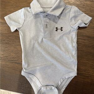Under Armour Light Gray Polo Baby Onesie
